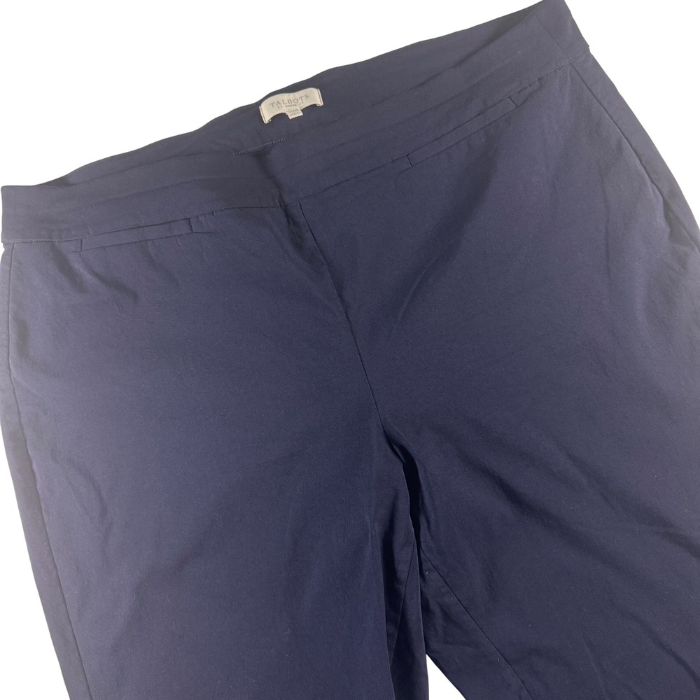 Talbots Hampshire Ankle Pants Women 22W Navy Blue Stretch Career Casual